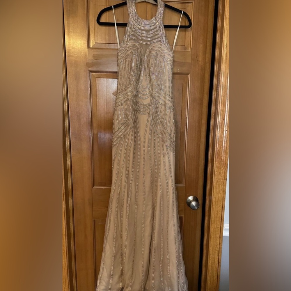 Size 0, nude evening gown